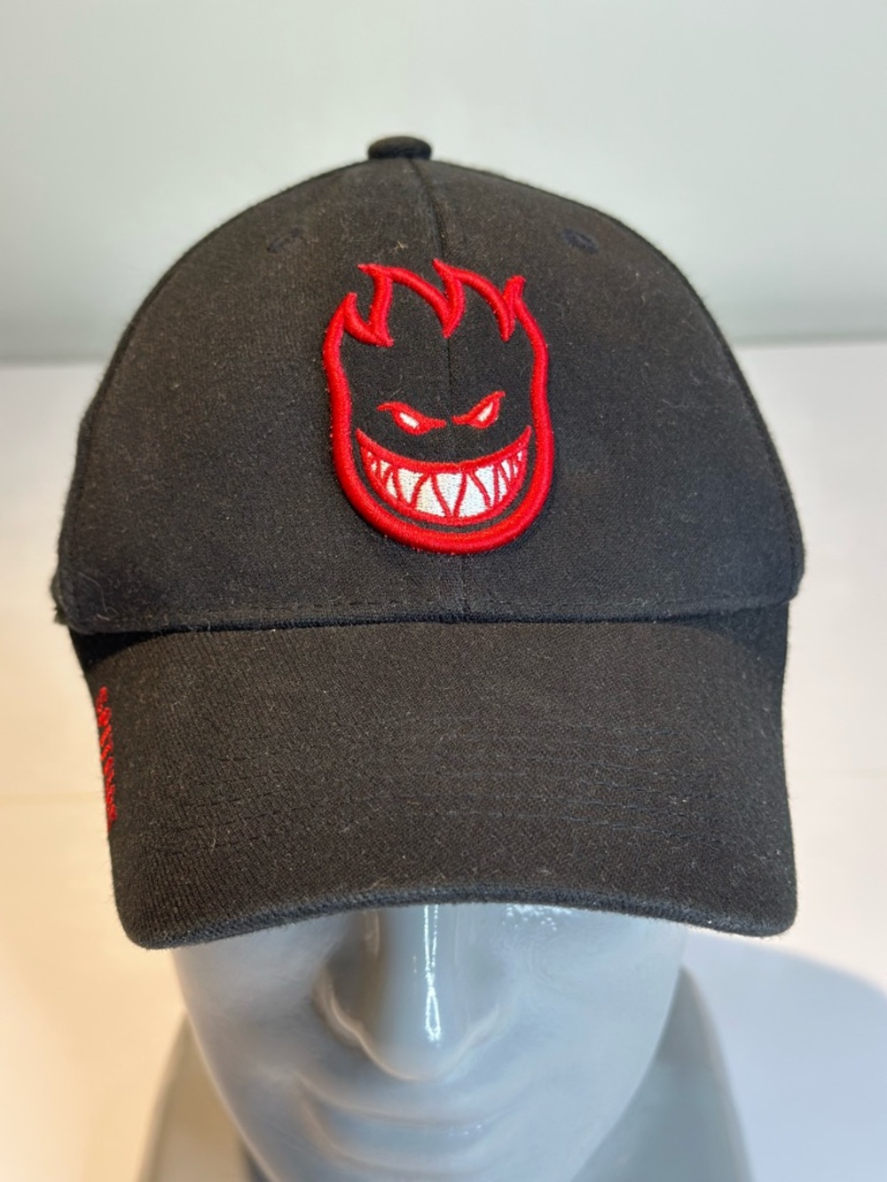 Spitfire Black Hat with Red Flame Logo